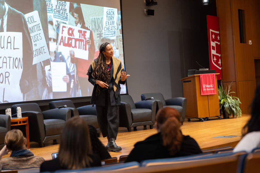 Ruha Benjamin speaking on stage