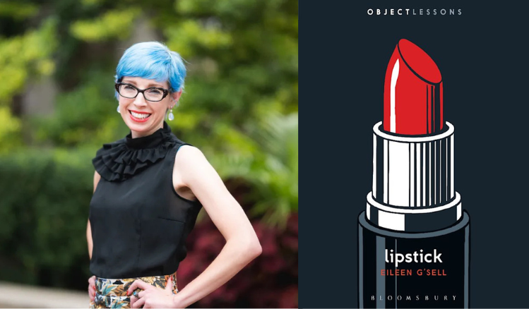 Eileen G'Sell's headshot and cover of her book, Lipstick